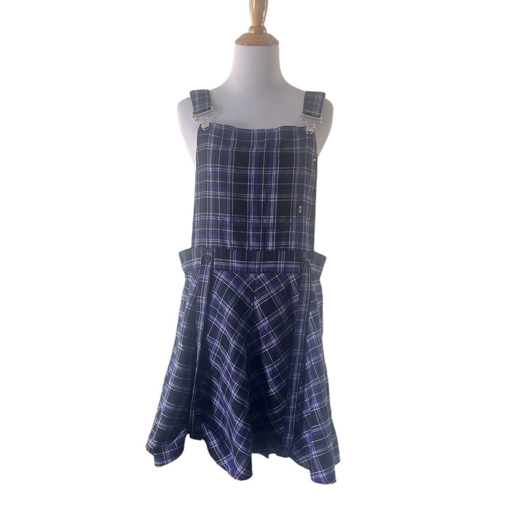 Royal Bones Purple Plaid Bondage Overall dress